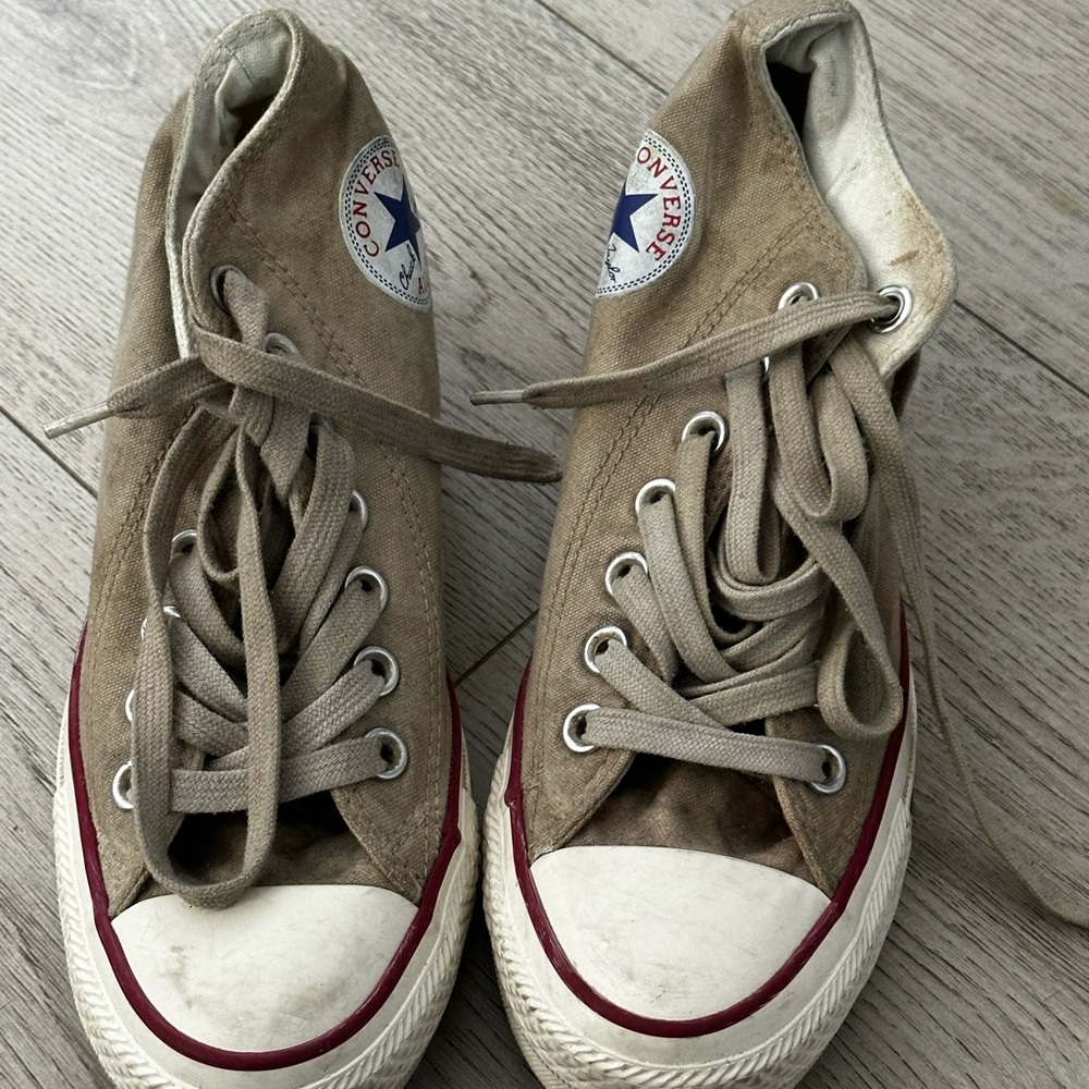 Converse Canvas High-Tops in Brown and White
